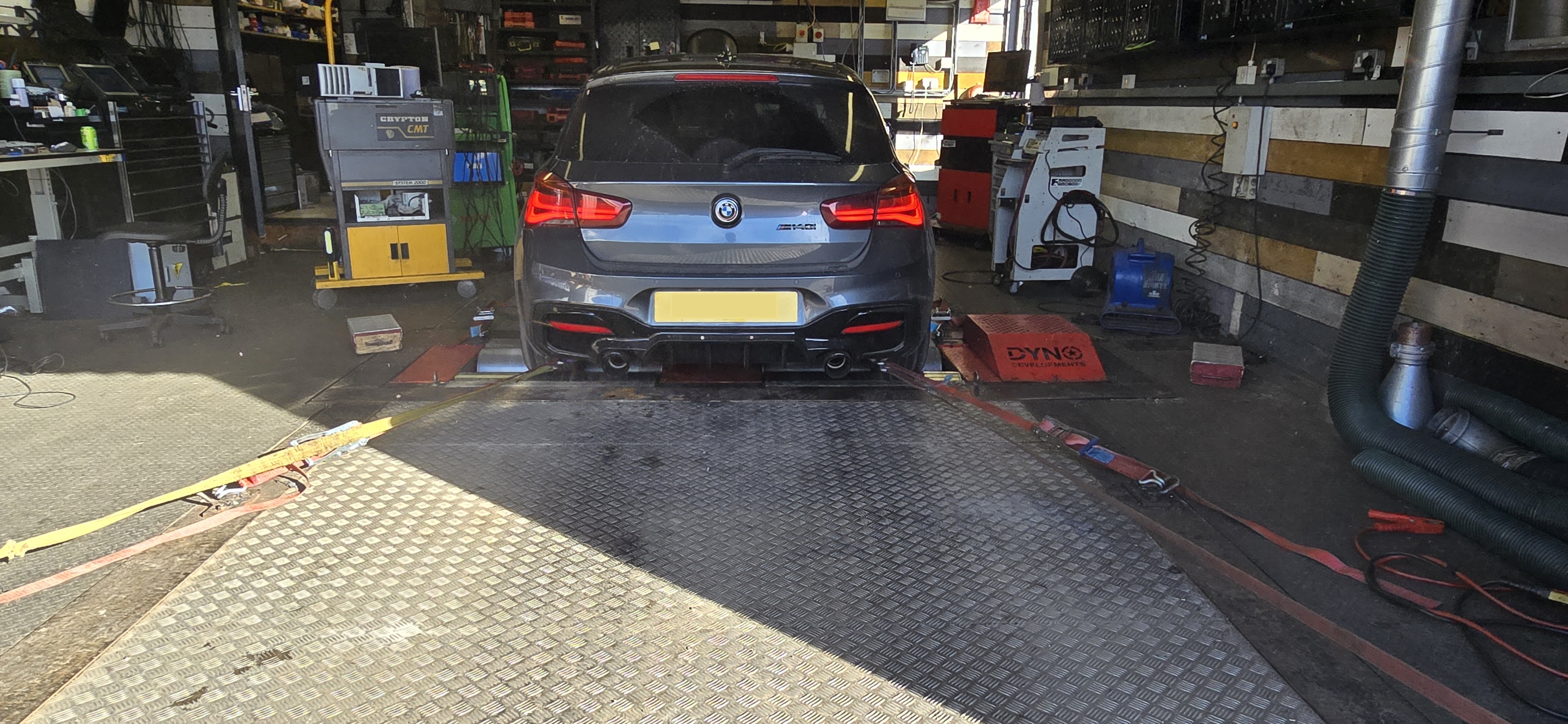 Vehicle on the dyno at Llandow Tuning
